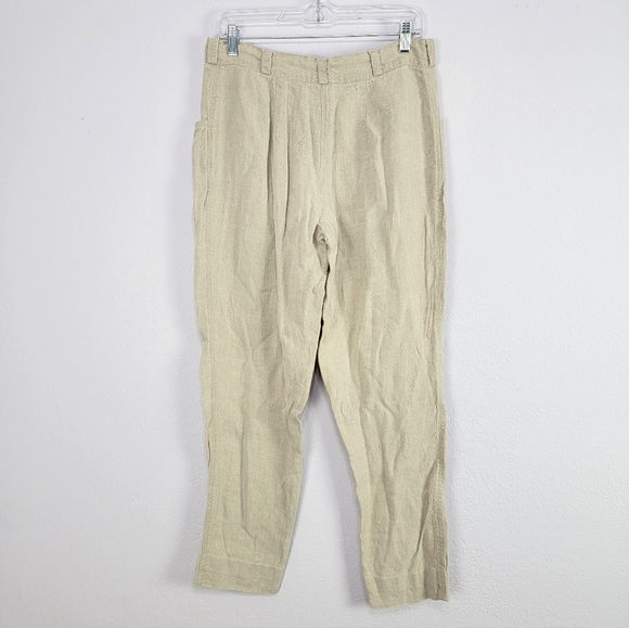 Vintage Pure Nature Earthy High Rise Relaxed Fit Linen Pants Size Large - Picture 13 of 15